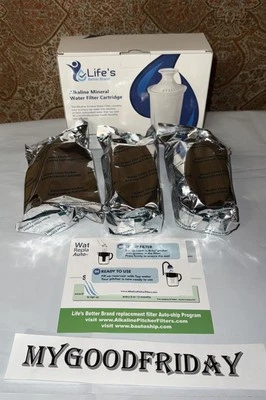 Life’s Alkaline Water Filter Replacement 3 Pack Open Box Brand New Sealed Pack - Image 1 of 4