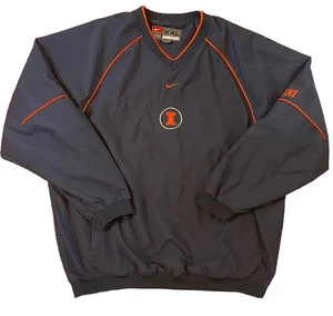 Vintage Nike Illinois Windbreaker Pullover Center Swoosh Logo Navy Size XXL - Picture 1 of 7