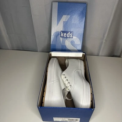 NEW Vintage Women's Keds RTW CVO White Leather Lace Shoes Sneakers Sz 7.5 - Image 1 of 4