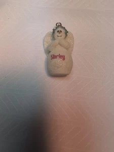 Snowman Angel Christmas Pendant Pre Printed Name Shirley  - Picture 1 of 3