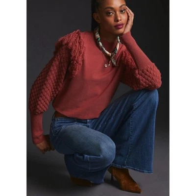 Suéter Dolan Left Coast Anthropologie flecos oxidados XS | Top de otoño manga abullonada Foto 1 de 4