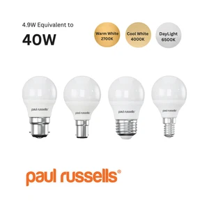 LED Golf 4.9W=40W 2700K 4000K 6500K BC/ES/SBC/SES 1/6/10 Bulbs - Picture 1 of 11