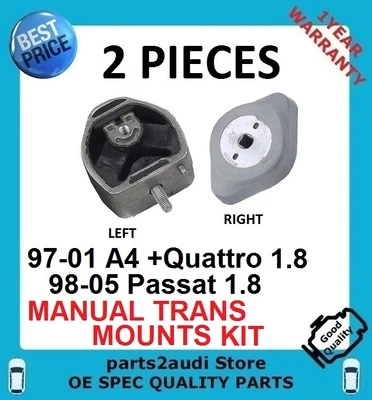 Transmission Trans Mount KIT  L/R 8D0399151H, 8D0399151J AUDI A4,A4Q, PASSAT - Image 1 of 2