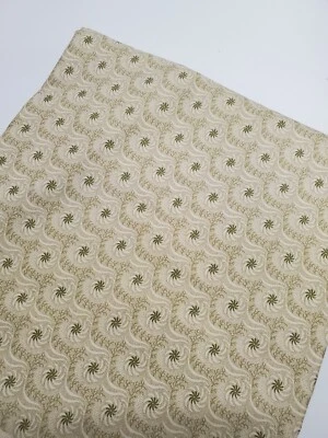 Jo Morton 织物绿色花卉安多弗复制品棉缝制被子一码  — 第 1/2 张图片