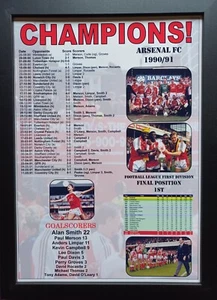 Arsenal Football League Division One champions 1990/91 - stampa souvenir - Foto 1 di 5