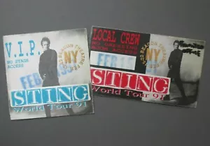Sting Backstage Pass Satin Sticker ZWEI Beacon Theater, NYC 1991 T-BIRD! - Bild 1 von 1
