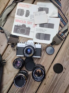 1970's MINOLTA SRT20 Single Lens 35mm Reflex Camera + Accessories Original Box - Picture 1 of 1