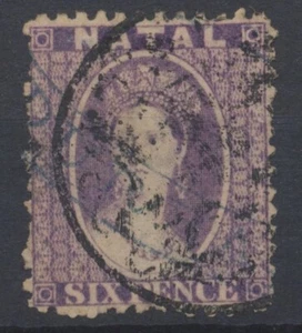 Natal (South Africa) Stamps: 1863 6d Violet; Used; Perf 12.5 ; SG24 CV £50 - Picture 1 of 2