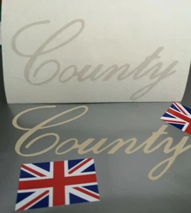 Set of 3 County Script Stickers beige Land Rover defender Series 3 90 110 - Picture 1 of 1