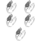 5 Pcs Alloy Wing Ring Men And Women Angel Rings Vintage For
