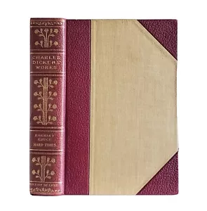 Barnaby Rudge, Hard Times by Charles Dickens Antique Victorian Leather Illus. - Picture 1 of 15