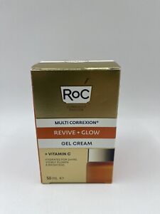 RoC Multi Correxion Revive + Glow Gel Cream + Vit C 50ml Plumps & Brightens NEW