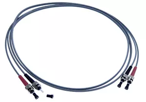ST to ST connector duplex Fibre optic cable 2 meters long, Grey. - Picture 1 of 3