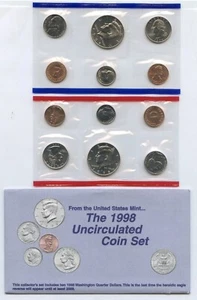 1998 US Uncirculated Mint Set 10 Coin United States Philadelphia Denver P & D - Picture 1 of 1