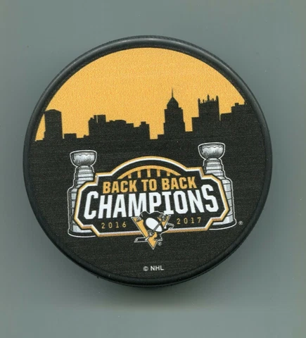 Pittsburgh Penguins 2016-2017 Back to Back Stanley Cup Champions Hockey Puck Cover