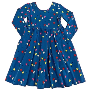 Hanna Andersson Soft "HEART" Skater Pocket Dress. 6-7 Years, 120 cm. Great Gift! - Picture 1 of 19