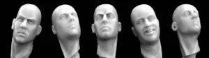Hornet Heads 5 cabezas desnudas cuellos girados hacia un lado HH18 1/35th kit sin pintar - Imagen 1 de 1