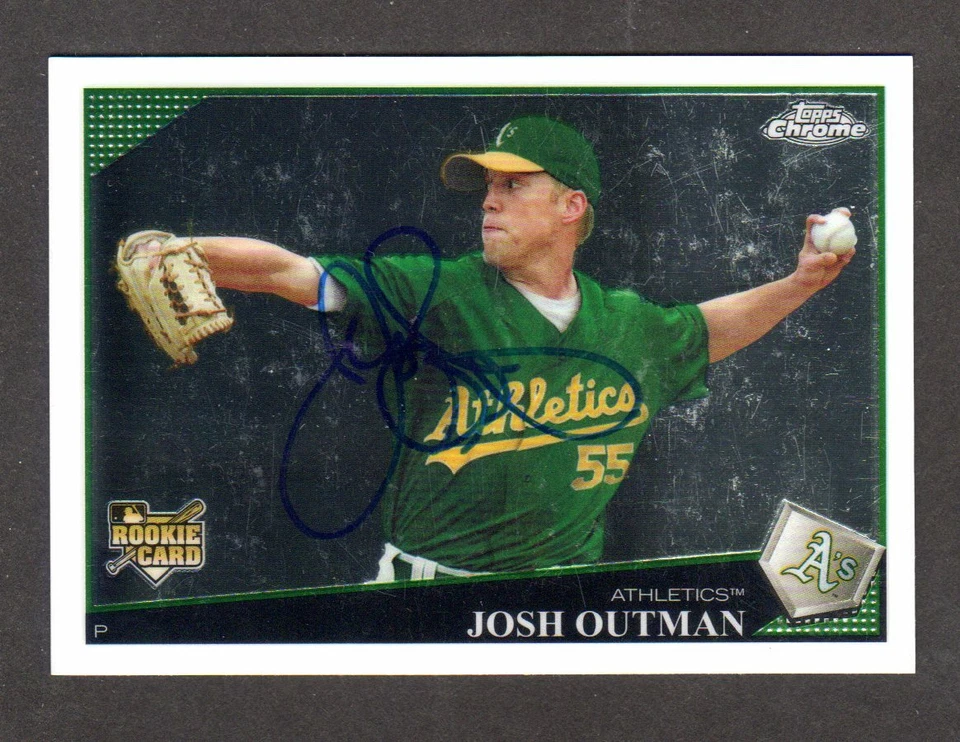 2009 TOPPS CHROME #172  Josh Outman  ROOKIE  ATHLETICS SIGNED AUTOGRAPH AUTO COA - Image 1 of 1