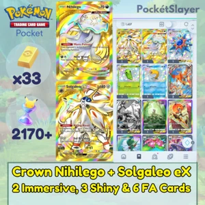 Pokemon TCG (Trading Card Game) Pocket 2 Crown Nihilego Solgaleo | 2170+ HG - Picture 1 of 12