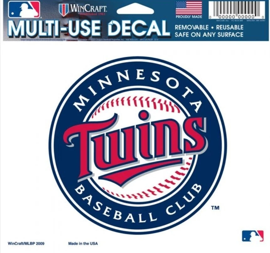 MINNESOTA TWINS MULTI-USE DECAL -CLEAR BCKRGD 5" X 6" - Image 1 of 1
