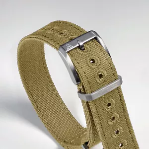 16mm Vintage Military Khaki Sand Canvas Watch Strap WWII A-11 A11 Hack - Picture 1 of 4