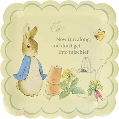 Peter Rabbit Plates, Birthday, Party, Easter Decorations  16 Plates  9x9 inches - Image 1 of 2