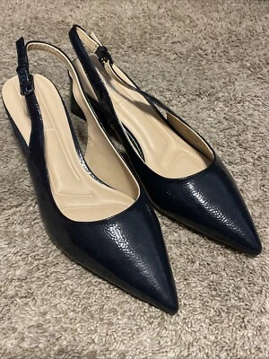 Sandália Feminina Franco Sarto NOVA L-Racer Slingback Tamanho 10M Cor: Meia-noite - Imagem 1 de 4