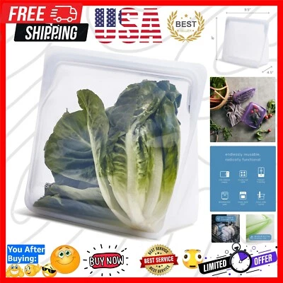 Bolsa de almacenamiento de alimentos reutilizable de silicona - 104 OZ, a prueba de fugas y ecológica Foto 1 de 4