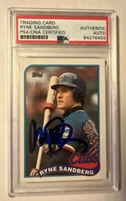 Ryne Sandberg AUTO 1989 Topps #360 PSA Authentic PSA/DNA Cert HOF +Bonus Cards 