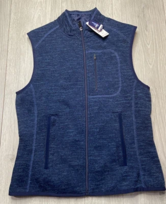 Johnnie O Vest Womens Small Blue Twilight Coastal Knit Golf Heathered Sleeveless - Image 1 of 4