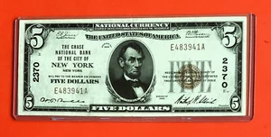 {USA/1929/$5.00 THE CHASE NATIONAL BANK OF CITY OF NY/Fr. 1800-1/VF/SN#E483941A} - Picture 1 of 2