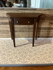 Vintage Miniature Dollhouse Wood Wall Table~1 Drawer~ Signed & Dated 1:12 - Picture 1 of 12