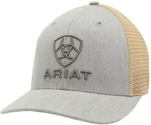 Ariat Mens Richardson 112 Adjustable Snapback Trucker Hat (Grey/Tan) - Picture 1 of 1
