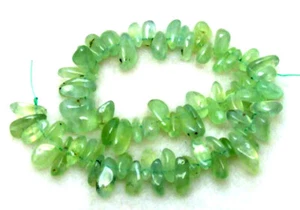 Tira de cuentas sueltas de granate verde natural de 7*20 mm para hacer joyas hebras hágalo usted mismo 15" - Imagen 1 de 8