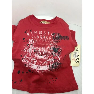 Guess Jeans Camiseta Gráfica Manga Corta Roja Camiseta Top Informal Todos los Días 12M Foto 1 de 4