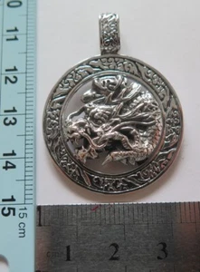 JAPANESE HEAVEN DRAGON STERLING 925 SILVER PENDANT - Picture 1 of 9