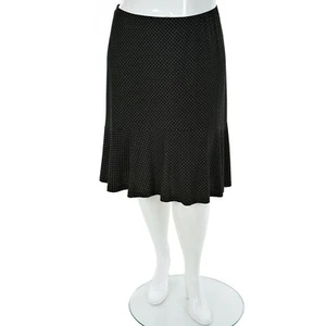 CHAPS WOMAN by Ralph Lauren SIZE 3X Flounce Hem BLACK & WHITE POLKA DOT SKIRT - Picture 1 of 9