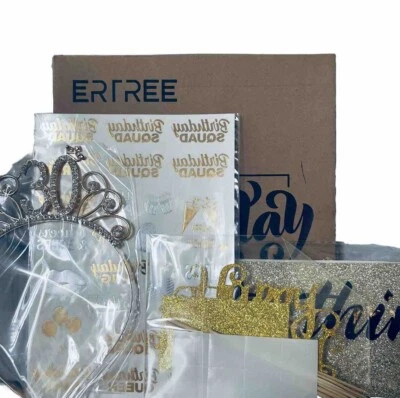 Ertree Feliz Cumpleaños Su 30º Metal Estrás Tiara Faja Tatuajes Decoración de Pasteles Foto 1 de 4