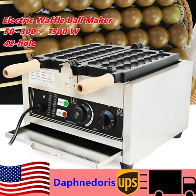 42-hole Commercial Donut Ball Maker Electric Waffle Ball Baking Machine Nonstick - Image 1 of 4