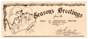 1944 U.S. Army "Seasons Greetings" Signed by General Army Director - Picture 1 of 2