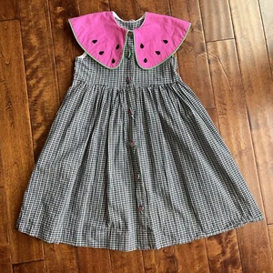 Girls Vintage Watermelon Collar Dress size 6-7 Austin & Ashley Brand - Picture 1 of 5