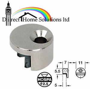 6 x HAFELE MIRROR CLIPS FIXINGS FITTINGS ROUND SILVER NICKEL PLATED, ZINC ALLOY - Picture 1 of 5