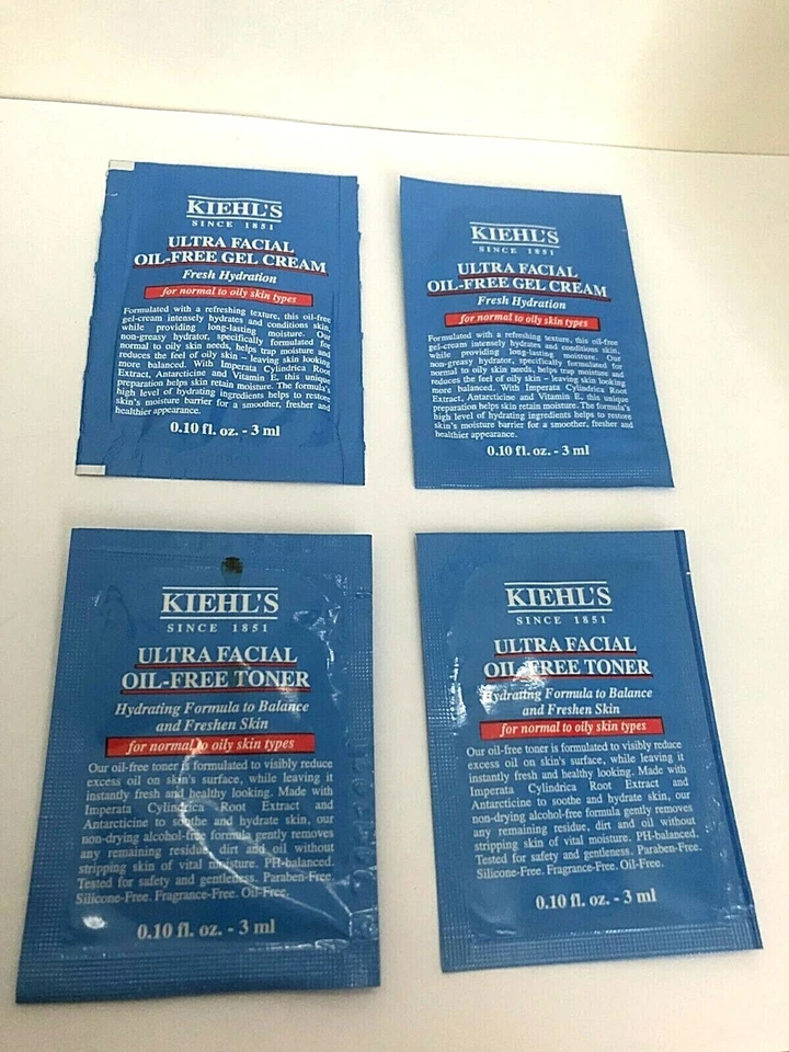 KIEHL'S ULTRA FACIAL OIL-FREE Set : 2 GEL CREAM + 2 Toner 3 ml / 0.10 oz Each  - Image 1 of 1
