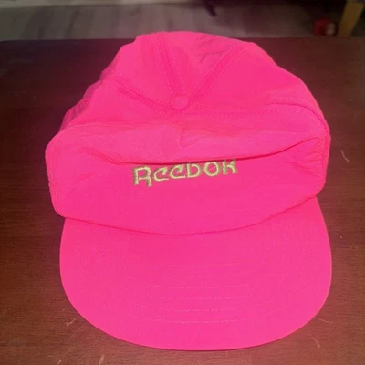 Sombrero Reebok Vintage Snap Back Rosa Nylon Bordado Verde Logo Para Hombre Talla Única Años 90 Foto 1 de 4