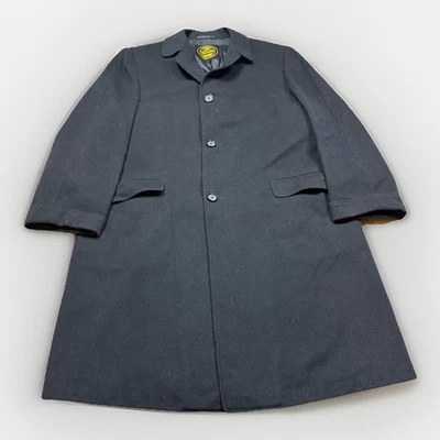 Vintage 60s Wool Overcoat Top Coat Men’s Large Atomic Worumbo Union Made Bespoke - Image 1 of 4