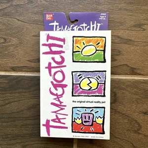 Bandai Tamagotchi #1800 1997 de colección rojo amarillo nueva mascota virtual - Imagen 1 de 4
