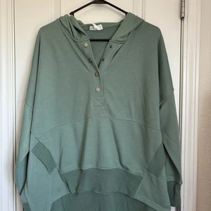 Felpa con cappuccio oversize Heyson da donna verde salvia a scatto - Taglia M - Foto 1 di 8