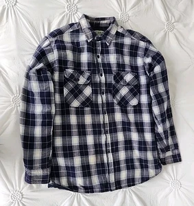 VTG Ozark Trail Men's Large Purple Flannel Shirt Plaid Quilted Button Fish Hunt - Picture 1 of 13