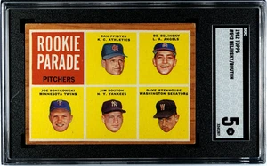 1962 Topps JIM BOUTON ROOKIE PARADE New York Yankees #592 SGC 5 EX Condition! - Picture 1 of 2