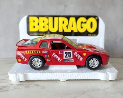 Coche deportivo Burago Porsche 924 Turbo Gr.2 escala 1/25 modelo fundido a presión en caja Foto 1 de 4